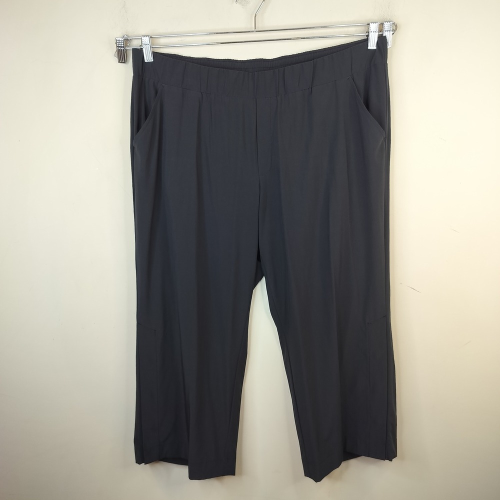 J. Jill Fit Wide Leg Cropped Pants 2X Snap Hem Performance Athleisure Comfort